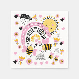Koningin BEES Cute BFF, Baby Girl, Girly Gifts Pin Servet