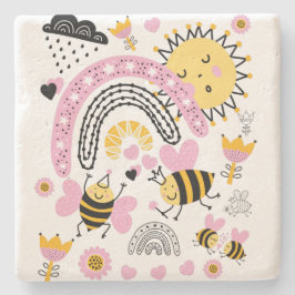 Koningin BEES Cute BFF, Baby Girl, Girly Gifts Pin Stenen Onderzetter