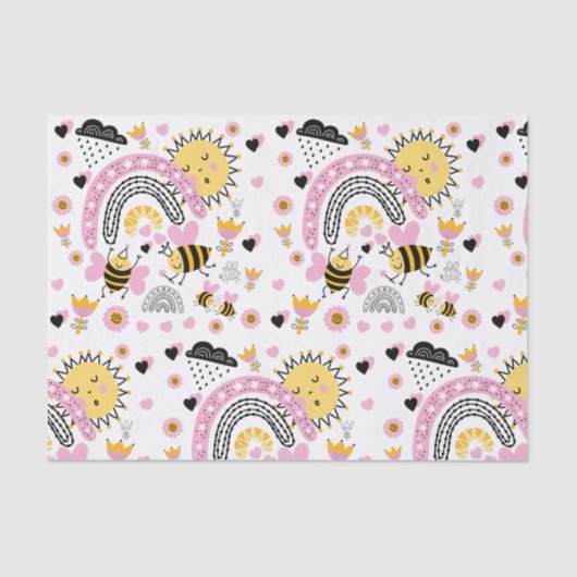 Koningin BEES Cute BFF, Baby Girl, Girly Gifts Pin Tissuepapier (Voorkant)
