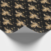 Koningin Bees Honey Comb Grill Sepia Black Diamond Cadeaupapier (Hoek)