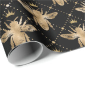 Koningin Bees Honey Comb Grill Sepia Black Diamond Cadeaupapier (Rol Hoek)