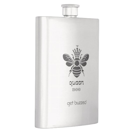 Koningin Bij "Blijf Buzzing" RVS Flacon (Rechts)