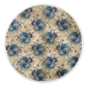 koningin bij en blauw Rozen keramische romp Keramische Knop (Voorkant)