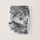 koningin bij en werkbijen bij de bijenkast legpuzzel (Verticaal)