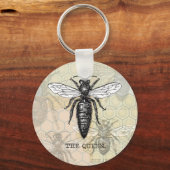 Koningin Bij Illustratie Insect Sleutelhanger (Voorkant)