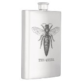 Koningin Bij Illustratie Klassieke Tekening Heupfles (Rechts)