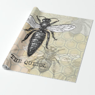 Koningin Bij Insect Antieke Illustratie Cadeaupapier