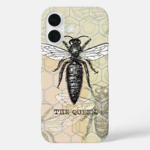 Koningin Bij Insect Antieke Illustratie iPhone 16 Hoesje