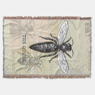 Koningin Bij Insect Antieke Illustratie Deken