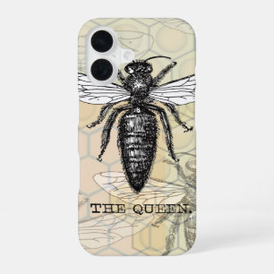 Koningin Bij Insect Antieke Illustratie iPhone 16 Hoesje