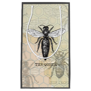 Koningin Bij Insect Antieke Illustratie Klein Cadeauzakje
