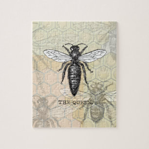 Koningin Bij Insect Antieke Illustratie Legpuzzel