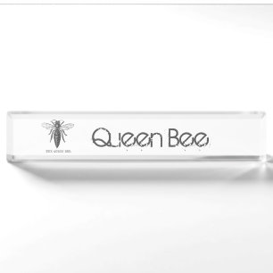 Koningin Bij Insect Antieke Illustratie Naambordje