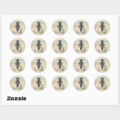 Koningin Bij Insect Antieke Illustratie Ronde Sticker (Vel)