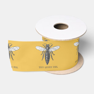 Koningin Bij Insect Antieke Illustratie Satijnen Lint