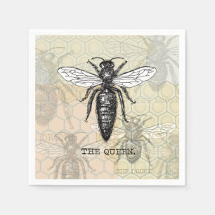 Koningin Bij Insect Antieke Illustratie Servet