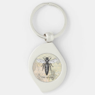 Koningin Bij Insect Antieke Illustratie Sleutelhanger