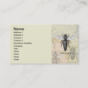 Koningin Bij Insect Antieke Illustratie Visitekaartje