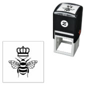 Koningin Bij Met Kroon Afbeelding Alleen Zelfinktende Stempel (In situ)