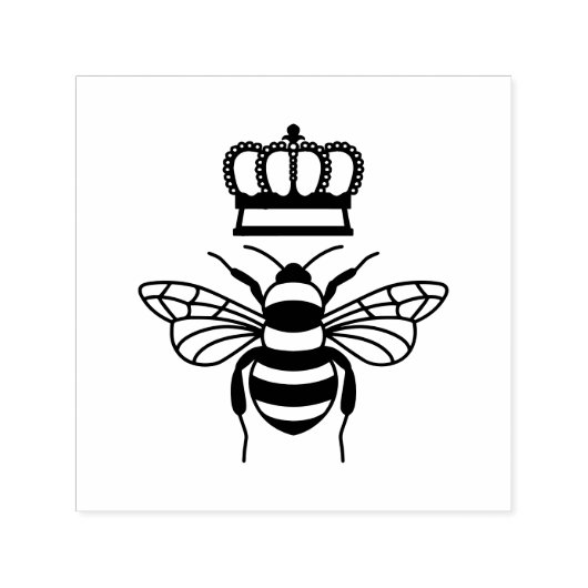 Koningin Bij Met Kroon Afbeelding Alleen Zelfinktende Stempel (Design)