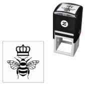 Koningin Bij Met Kroon Afbeelding Alleen Zelfinktende Stempel (In situ)