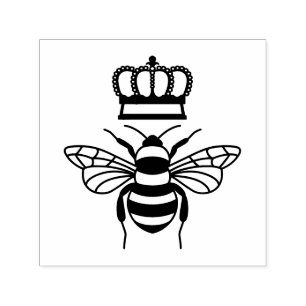 Koningin Bij Met Kroon Afbeelding Alleen Zelfinktende Stempel