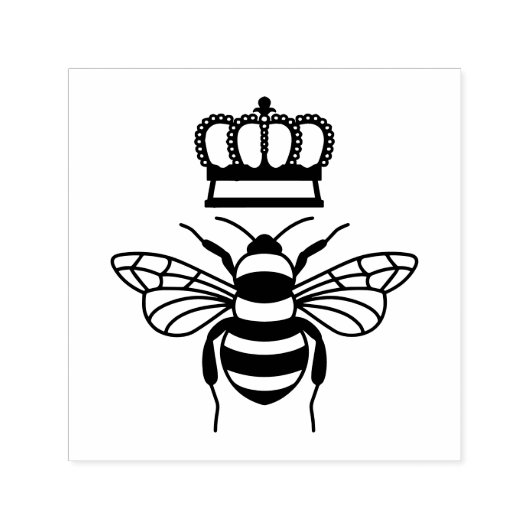 Koningin Bij Met Kroon Afbeelding Alleen Zelfinktende Stempel (Design)