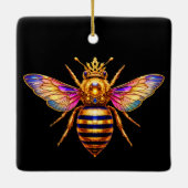 Koningin Bij Met Kroon Keramisch Ornament (Achterkant)