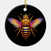 Koningin Bij Met Kroon Keramisch Ornament (Voorkant)