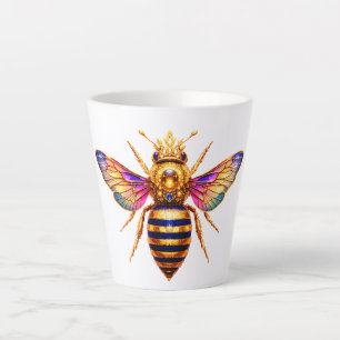 Koningin Bij Met Kroon Latte Mok
