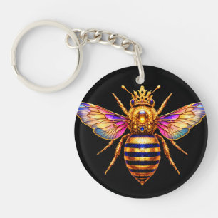 Koningin Bij Met Kroon Sleutelhanger