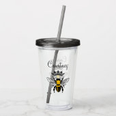 Koningin Bij Monogram Acryl Drinkbeker (Achterkant)