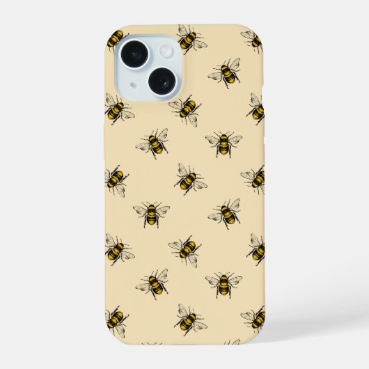 Koningin Bij Patroon iPhone 15 Case (Achterkant)
