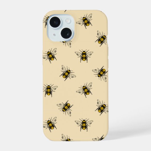 Koningin Bij Patroon iPhone 15 Case (Achterkant)