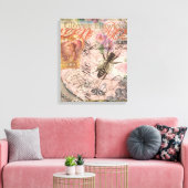 Koningin Bij Vintage Mooie Collage Canvas Afdruk (Insitu (Woonkamer))
