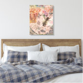 Koningin Bij Vintage Mooie Collage Canvas Afdruk (Insitu (Slaapkamer))