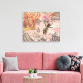 Koningin Bij Vintage Mooie Collage Canvas Afdruk (Insitu (Woonkamer))