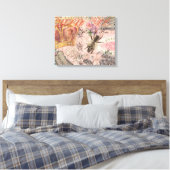 Koningin Bij Vintage Mooie Collage Canvas Afdruk (Insitu (Slaapkamer))