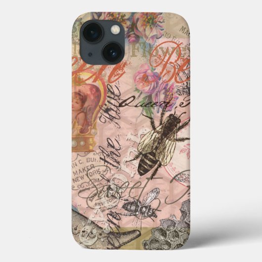 Koningin Bij Vintage Mooie Collage Case-Mate iPhone Case (Achterkant)
