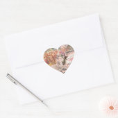 Koningin Bij Vintage Mooie Collage Hart Sticker (Envelop)