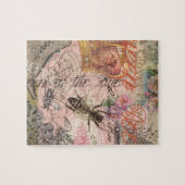 Koningin Bij Vintage Mooie Collage Legpuzzel (Horizontaal)