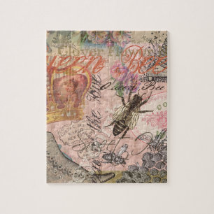 Koningin Bij Vintage Mooie Collage Legpuzzel