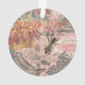 Koningin Bij Vintage Mooie Collage Ornament (achterkant)