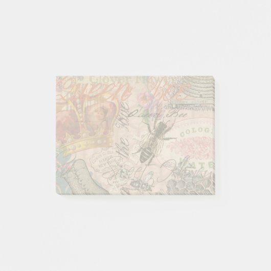 Koningin Bij Vintage Mooie Collage Post-it® Notes (Voorkant)