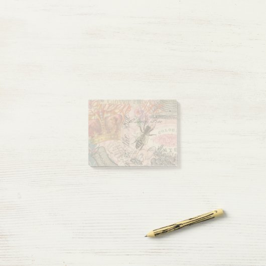 Koningin Bij Vintage Mooie Collage Post-it® Notes (Op bureau)