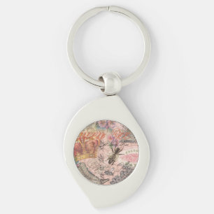 Koningin Bij Vintage Mooie Collage Sleutelhanger
