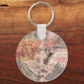 Koningin Bij Vintage Mooie Collage Sleutelhanger (Voorkant)
