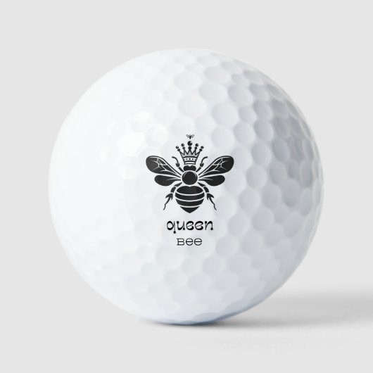 "Koningin Bij" Zwart en Wit Golfballen (Voorkant)
