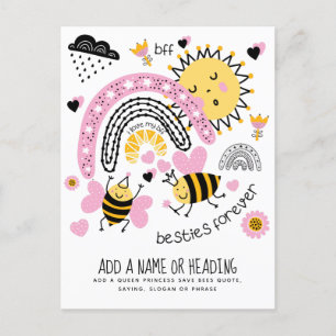 Koningin Bijen Beste Vriendinnen Voor Altijd Schat Briefkaart
