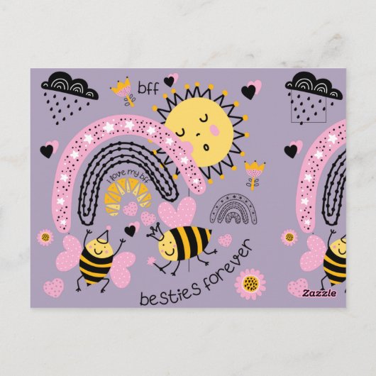 Koningin Bijen Beste Vriendinnen Voor Altijd Schat Briefkaart (Achterkant)